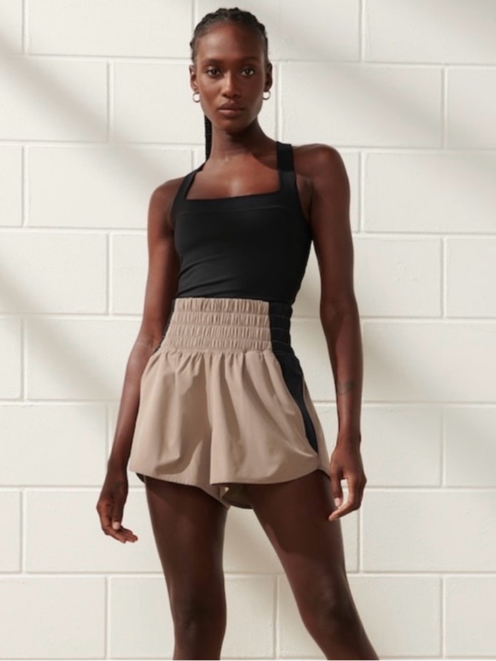 NWT YPB- Abercrombie Motion Tek Shorts Tan Size XS